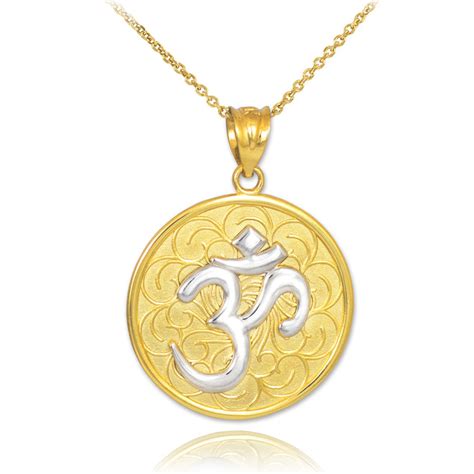 Two-Tone Gold Om Symbol Pendant Necklace | Om Pendants