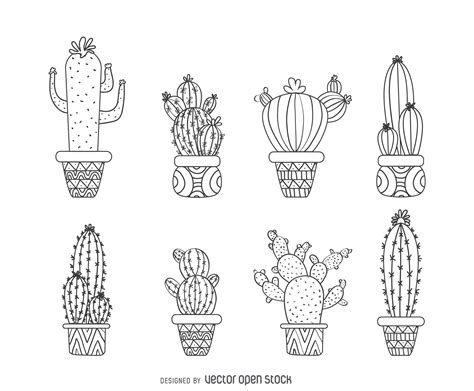 Cactus Drawing Outline at PaintingValley.com | Explore collection of ...