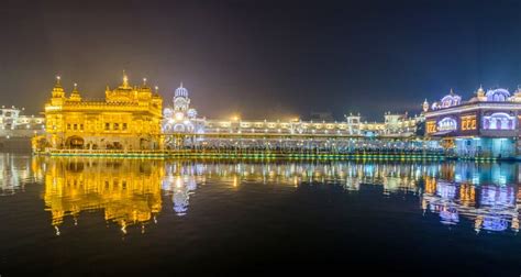 Golden Temple at Night in Amritsar, Punjab, India Stock Image - Image ...