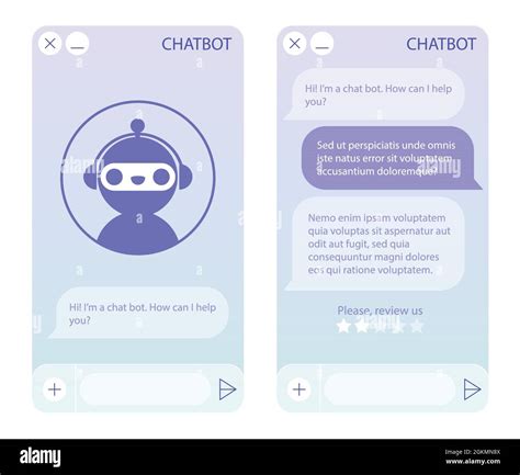 Chat bot window with start page. User interface of application with ...