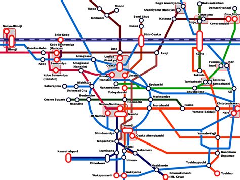 Kansai train networks guide how to move between kyoto osaka kobe nara ...