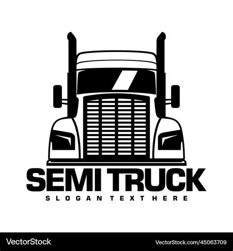 Semi truck logo design Royalty Free Vector Image