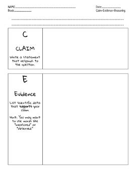 Rubric: Claim Evidence Reasoning Scientific Argumentation by ...