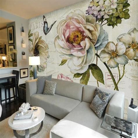 Custom mural Custom large murals hand painted flowers peony wallpaper ...