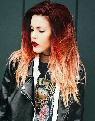 red orange ombre hair | Love Colored Hair | Pinterest | Dark brown ...