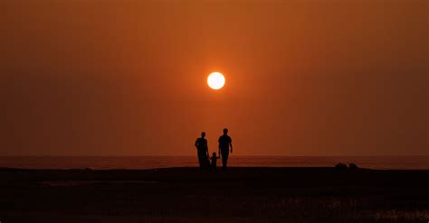 Silhouette of Family during Sunset · Free Stock Photo