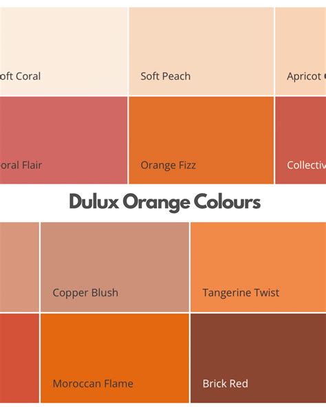 Dulux Orange Paint Colours: Orange Colour Chart - Sleek-chic Interiors