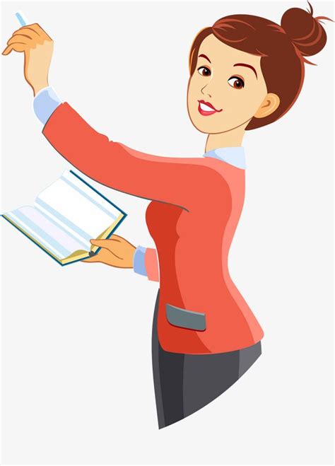 Beautiful Female Teacher Vector, Teacher Clipart, Book, Education PNG ...