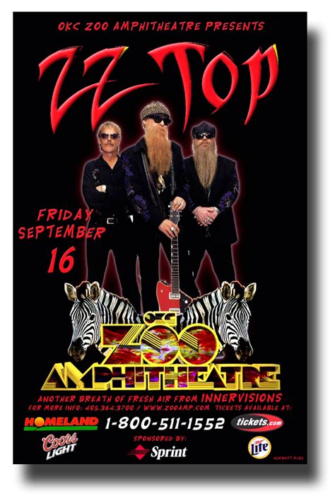 ZZ Top Poster 11 x 17 inches Concert OKC Zoo Black – ConcertPoster.Org