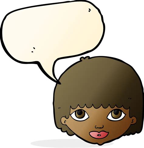 cartoon female face with speech bubble 12308179 Vector Art at Vecteezy