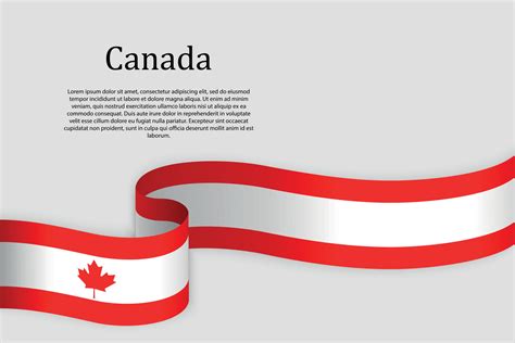 Ribbon flag of Canada. Celebration background 35311434 Vector Art at ...