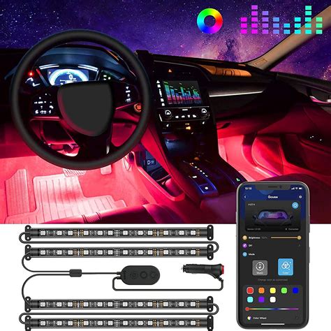 Buy Govee RGB Car LED Strip Light, 2-Line Design Waterproof 4pcs 22cm ...