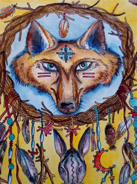 Coyote Spirit Animal | Print by ChubbyMermaid | Spirit animal art, Art ...