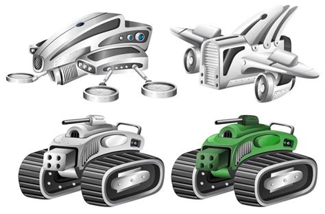 Set of robot car 605623 Vector Art at Vecteezy