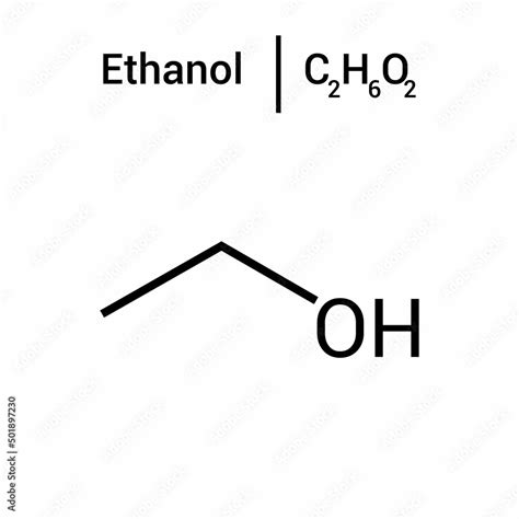 chemical structure of ethanol (C2H6O) Stock Vector | Adobe Stock