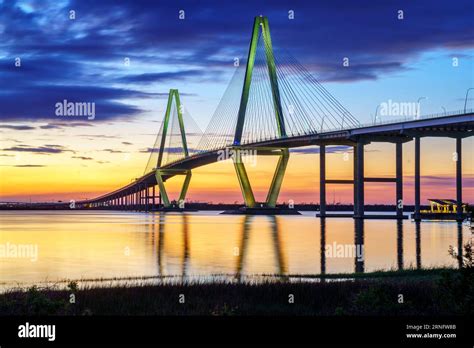 Arthur Ravenel Jr. Bridge,Sunset Charleston, South Carolina, United ...