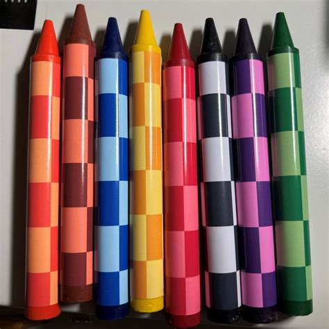 Colorful Checkered Jumbo Crayons (set of 8) | WritingUtensilHDN