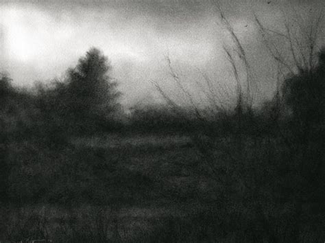 Sue Bryan - Edgeland (Modern Realist Charcoal Landscape Drawing in ...