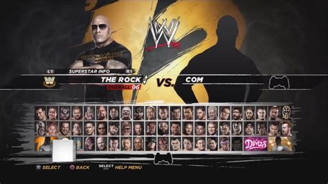 WWE 12- Character Select Screen Including All DLC Pack Roster - YouTube