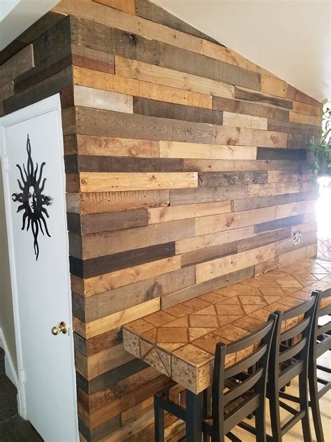 Pre-Stained Pallet Wood Accent Walls | Etsy | Wood accent wall, Wood ...