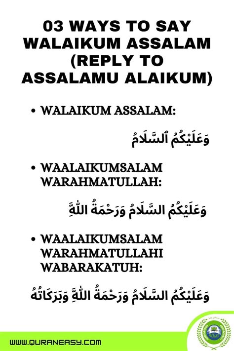 Walaikum Assalam (Assalamu Alaikum Reply) Meaning & Virtues