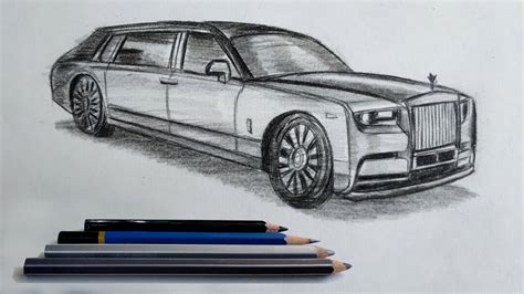 How to Draw Rolls Royce Phantoms 2020 Step by Step (Very Easy) - YouTube