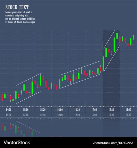 Stock market graph of growth trend Royalty Free Vector Image