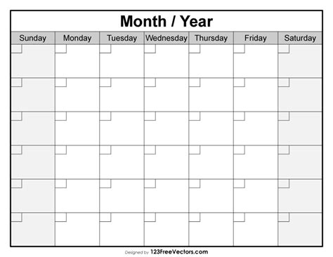 Printable Fillable Calendar