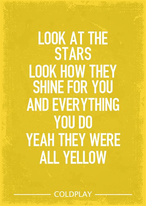 Coldplay Yellow lyrics art print | Etsy