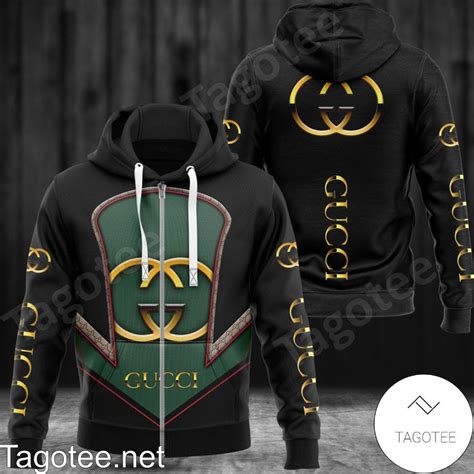 Luxury Gucci With Logo Center Black Hoodie - Tagotee