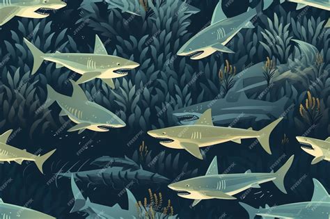 Premium AI Image | Shark pattern texture background