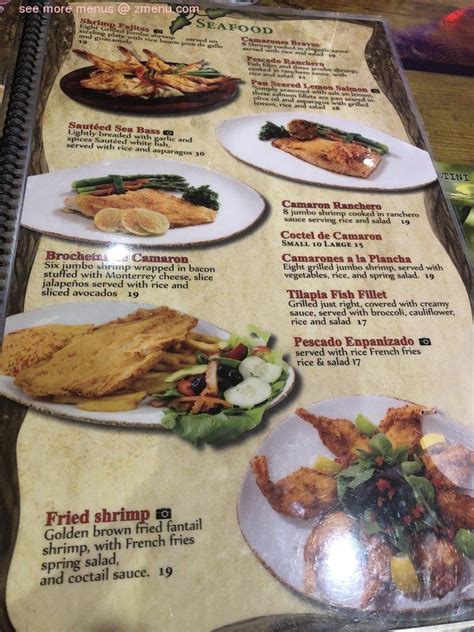 Menu at La Corona restaurant, Houston