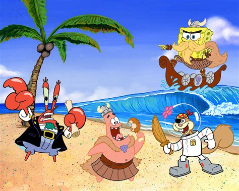 American top cartoons: Spongebob squarepants characters