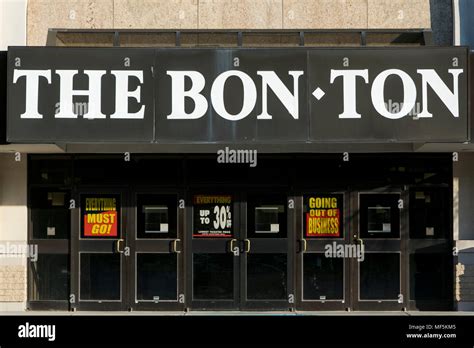 A logo sign outside of a Bon-Ton retail department store in York ...