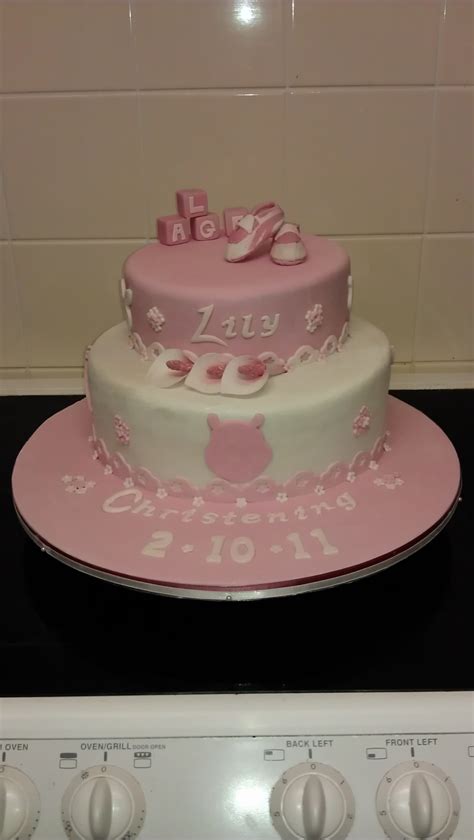 Pink Christening Cake - CakeCentral.com