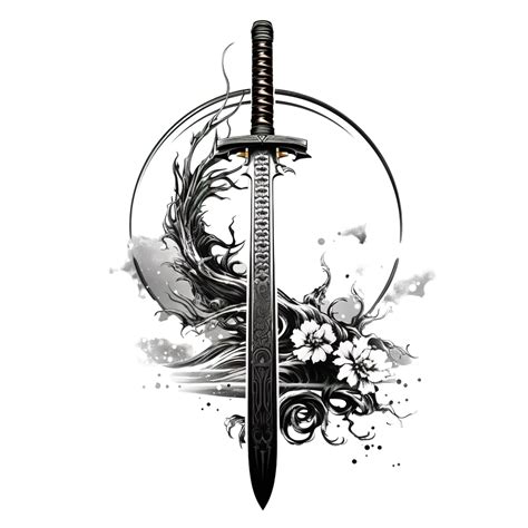 Samurai Katana Sword Tattoo, Tattoo, Samurai, Sword PNG Transparent ...