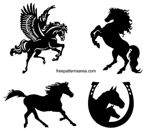 Free Vector Art Images of Horse Silhouettes - FreePatternsArea