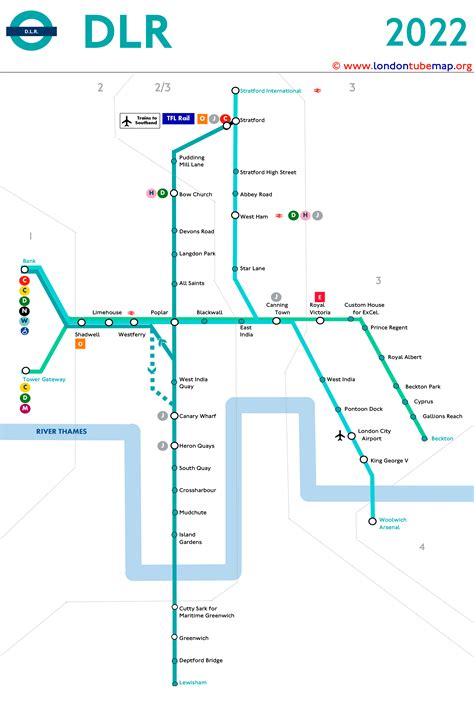 Map of the DLR Line. Updated 2022.