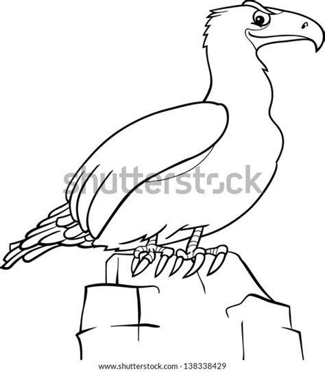 Black White Cartoon Illustration Eagle Bird Stock Illustration ...