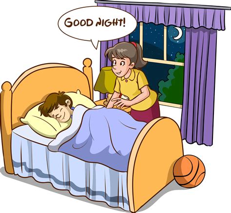 sleepy yawning kids and parents good night cartoon vector 21081251 ...