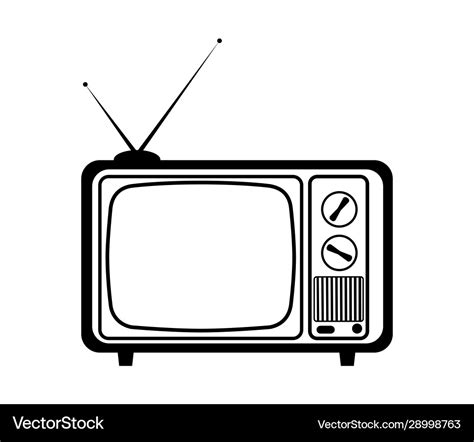 Home appliances simple drawing an old tv Vector Image