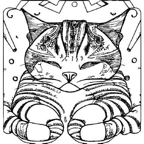 Cute Kittens Sleeping Coloring Page · Creative Fabrica