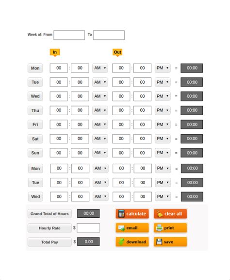 FREE 20+ Sample Time Card Calculator Templates in PDF | Excel