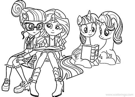 Equestria Girls Coloring Pages Sunset Shimmer and Twilight Sparkle ...