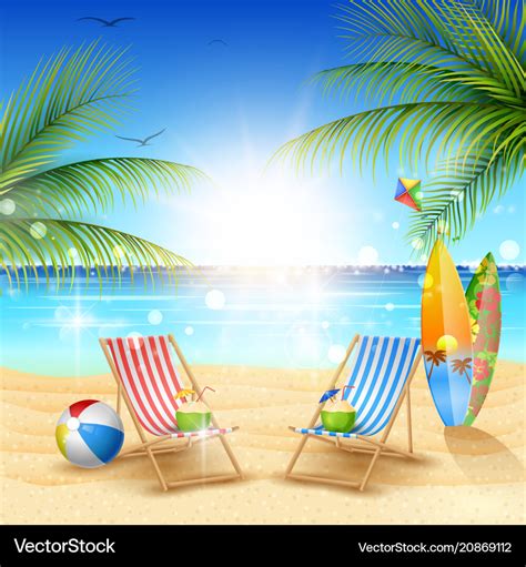 Beautiful summer beach background Royalty Free Vector Image