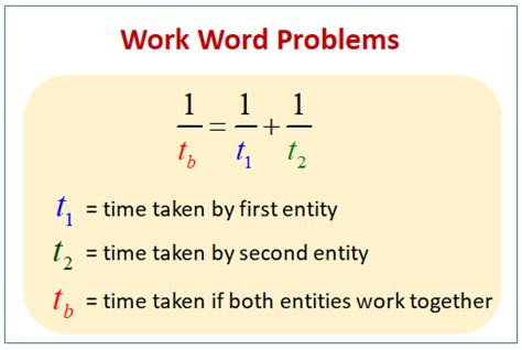 Algebra Work Problems (solutions, examples, videos)