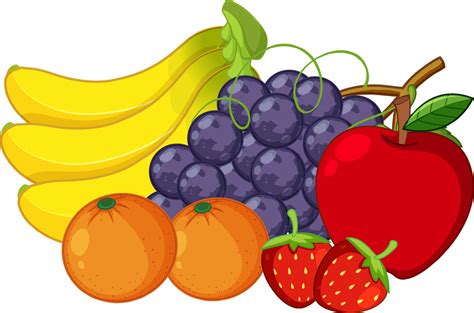 Set of colourful fruit on white background 1953270 Vector Art at Vecteezy