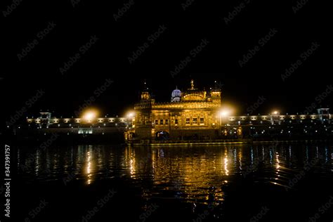 Night View The Harmindar Sahib, also known as Golden Temple Amritsar ...