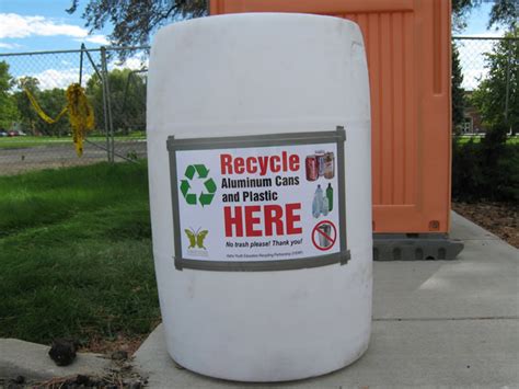 Recycling barrel at Northwest Nazarene University's library project ...