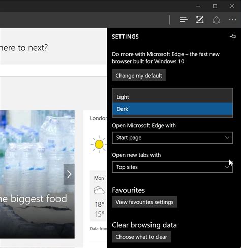 How to enable the dark theme in Microsoft Edge